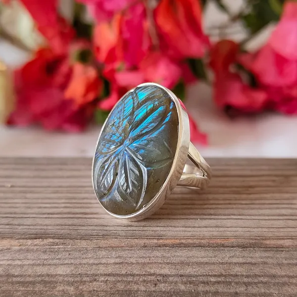 Silver_&_Blue_&_Grey_Sterling_Silver_925_Premium_&_Elegant_Boho_Ring_For_Girls_&_Women