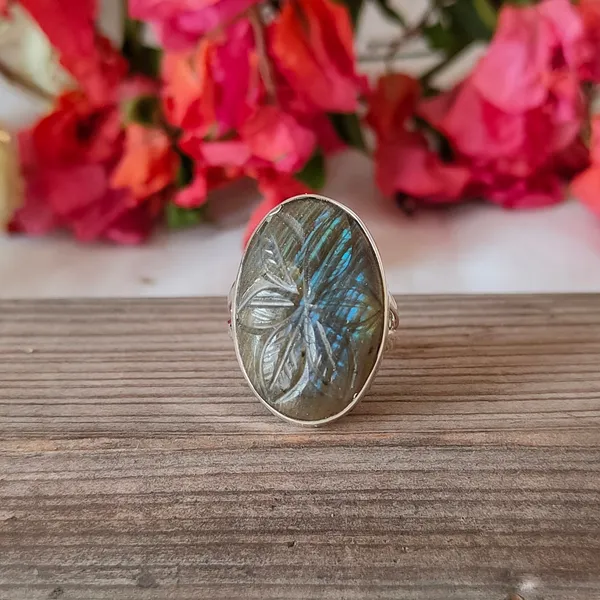 Silver_&_Blue_&_Grey_Sterling_Silver_925_Premium_&_Elegant_Boho_Ring_For_Girls_&_Women