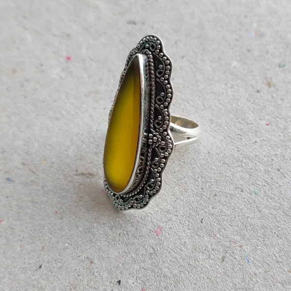 Silver_&_Yellow_Sterling_Silver_925_Premium_&_Elegant_Boho_Ring_For_Girls_&_Women