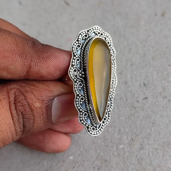 Silver_&_Yellow_Sterling_Silver_925_Premium_&_Elegant_Boho_Ring_For_Girls_&_Women