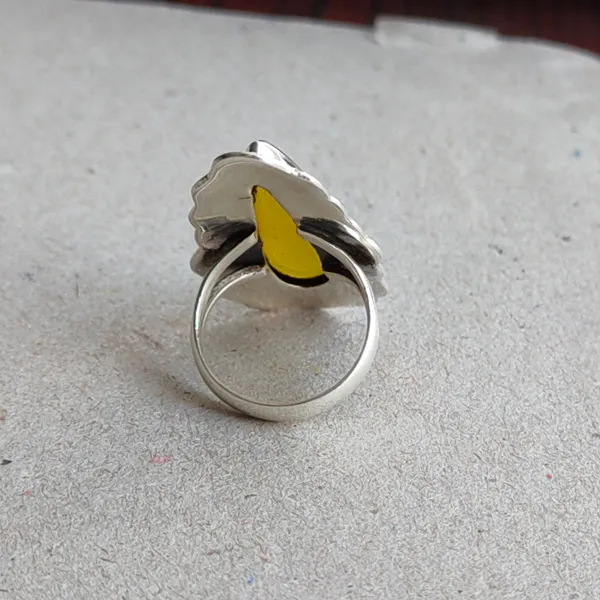 Silver_&_Yellow_Sterling_Silver_925_Premium_&_Elegant_Boho_Ring_For_Girls_&_Women