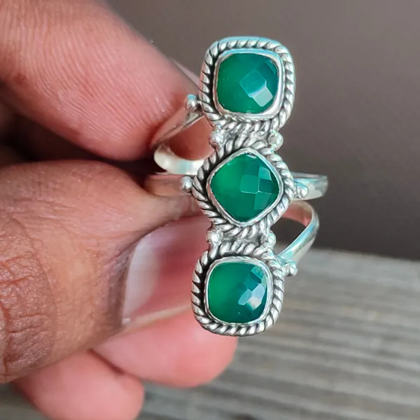 Silver_&_Green_Sterling_Silver_925_Premium_&_Elegant_Boho_Ring_For_Girls_&_Women