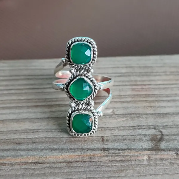 Silver_&_Green_Sterling_Silver_925_Premium_&_Elegant_Boho_Ring_For_Girls_&_Women