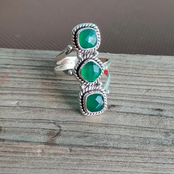 Silver_&_Green_Sterling_Silver_925_Premium_&_Elegant_Boho_Ring_For_Girls_&_Women