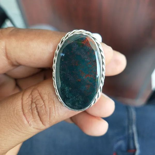 Silver_&_Green_Sterling_Silver_925_Premium_&_Elegant_Boho_Ring_For_Girls_&_Women