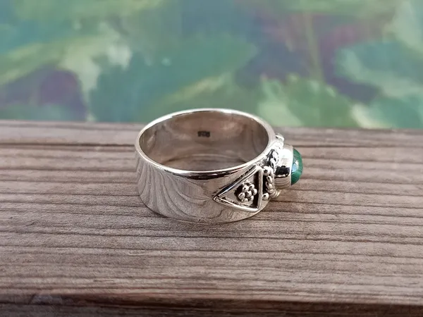 Silver_&_Grey_&_Green_Sterling_Silver_925_Premium_&_Elegant_Minimal_Ring_For_Girls_&_Women