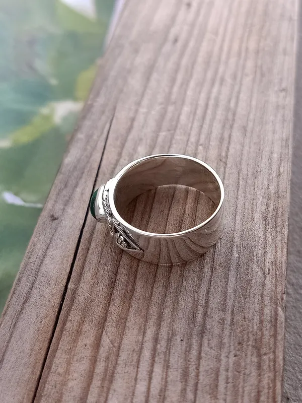 Silver_&_Grey_&_Green_Sterling_Silver_925_Premium_&_Elegant_Minimal_Ring_For_Girls_&_Women