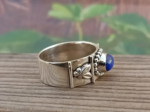 Silver_&_Blue_Sterling_Silver925_Premium_&_Elegant_Handmade_Ring_For_Girls_&_Women