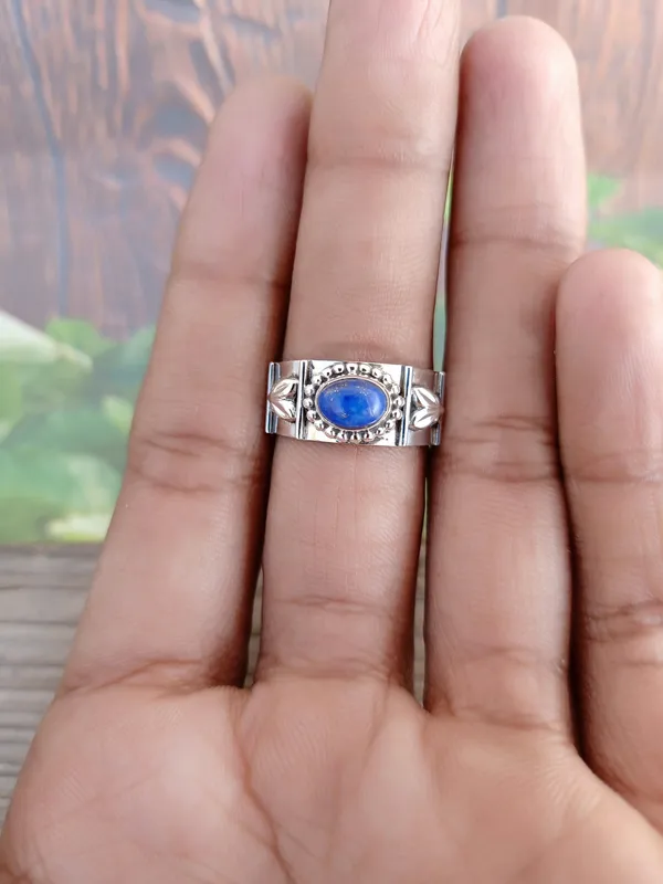 Silver_&_Blue_Sterling_Silver925_Premium_&_Elegant_Handmade_Ring_For_Girls_&_Women