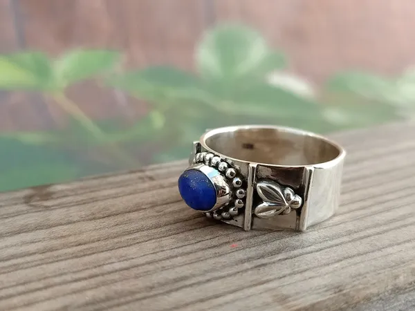 Silver_&_Blue_Sterling_Silver925_Premium_&_Elegant_Handmade_Ring_For_Girls_&_Women