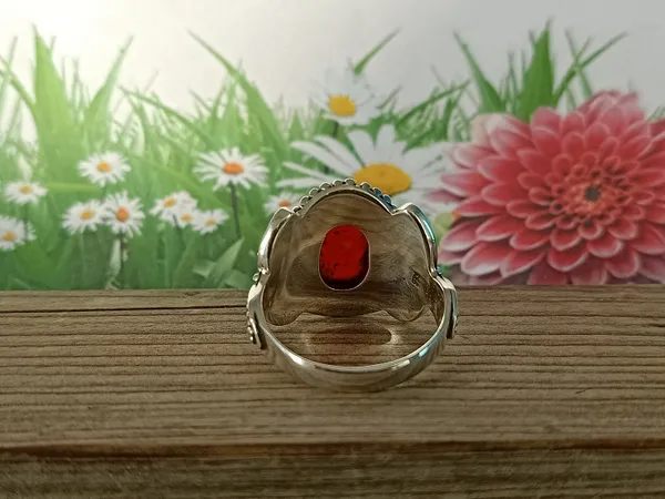 Silver_&_Red_Sterling_Silver_925_Premium_&_Elegant_Boho_Ring_For_Girls_&_Women