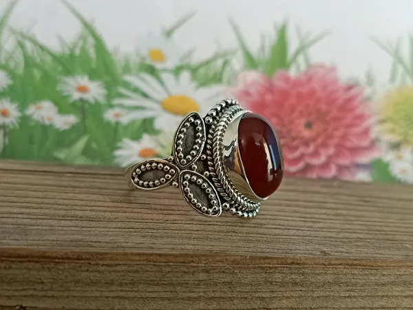 Silver_&_Red_Sterling_Silver_925_Premium_&_Elegant_Boho_Ring_For_Girls_&_Women