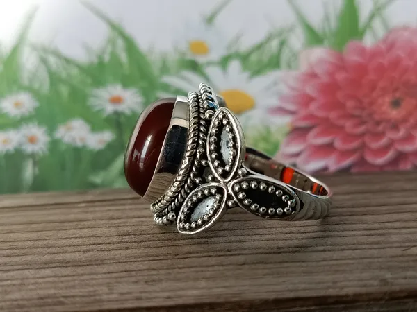 Silver_&_Red_Sterling_Silver_925_Premium_&_Elegant_Boho_Ring_For_Girls_&_Women