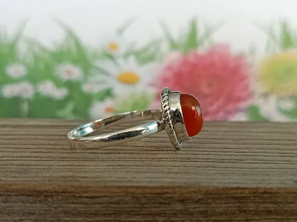 Silver_&_Orange_Sterling_Silver_925_Premium_&_Elegant_Boho_Ring_For_Girls_&_Women