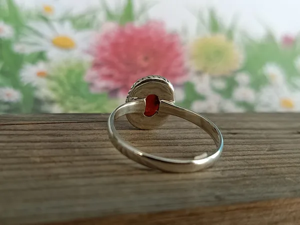 Silver_&_Orange_Sterling_Silver_925_Premium_&_Elegant_Boho_Ring_For_Girls_&_Women