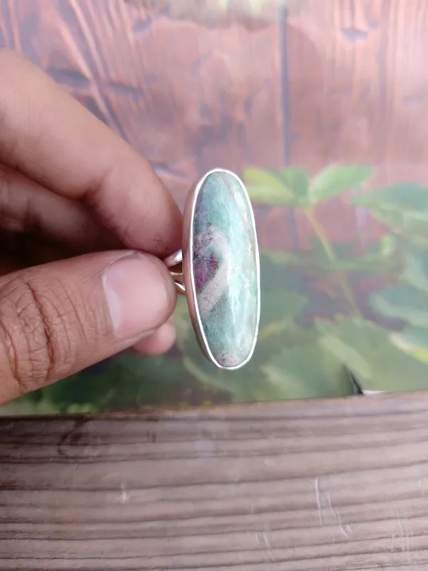 Silver_&_Green_&_Pink_Sterling_Silver_925_Premium_&_Elegant_Boho_Ring_For_Girls_&_Women