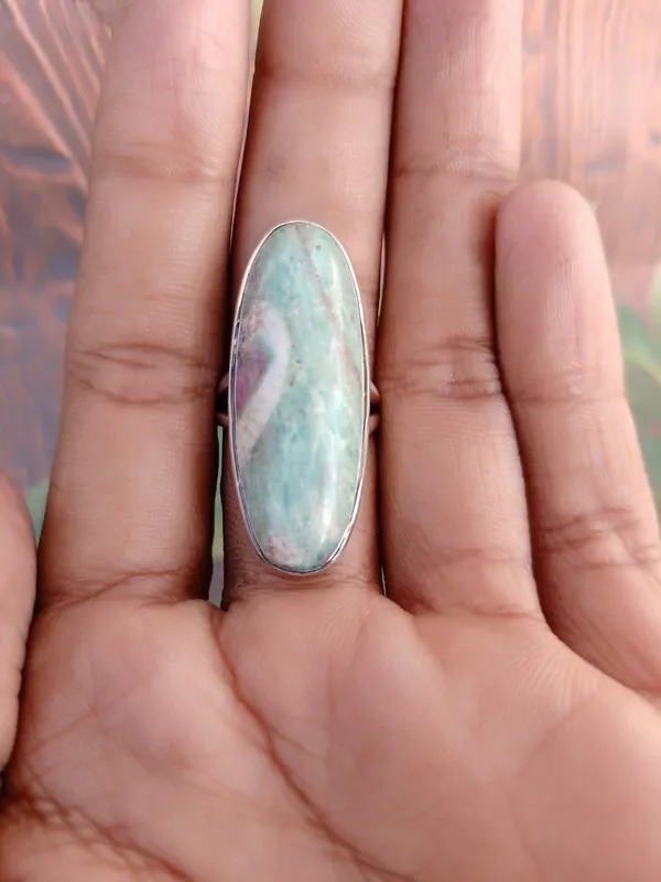 Silver_&_Green_&_Pink_Sterling_Silver_925_Premium_&_Elegant_Boho_Ring_For_Girls_&_Women