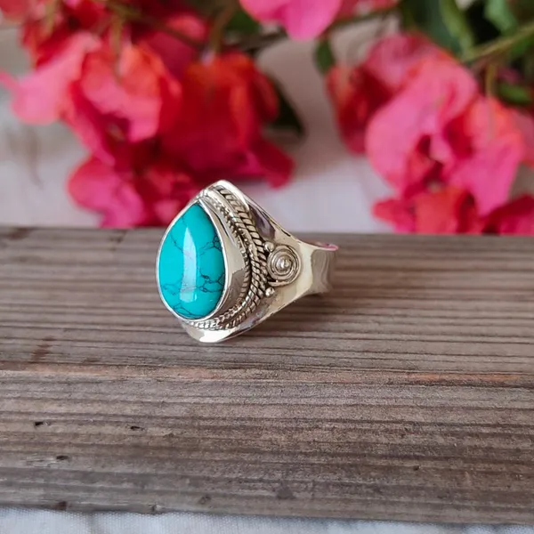 Silver_&_Green_Sterling_Silver_925_Premium_&_Elegant_Boho_Ring_For_Girls_&_Women