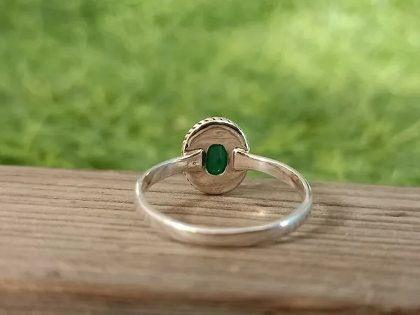 Silver_&_Green_Sterling_Silver_925_Premium_&_Elegant_Boho_Ring_For_Girls_&_Women