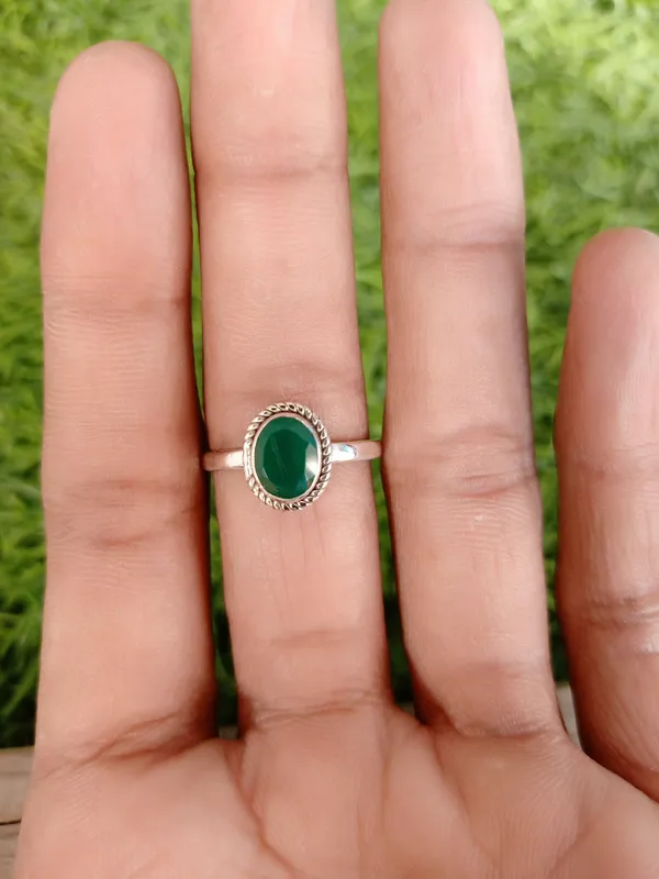 Silver_&_Green_Sterling_Silver_925_Premium_&_Elegant_Boho_Ring_For_Girls_&_Women