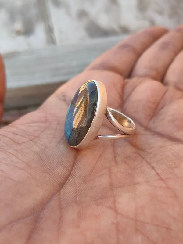 Silver_&_Blue_&_Grey_Sterling_Silver_925_Premium_&_Elegant_Boho_Ring_For_Girls_&_Women