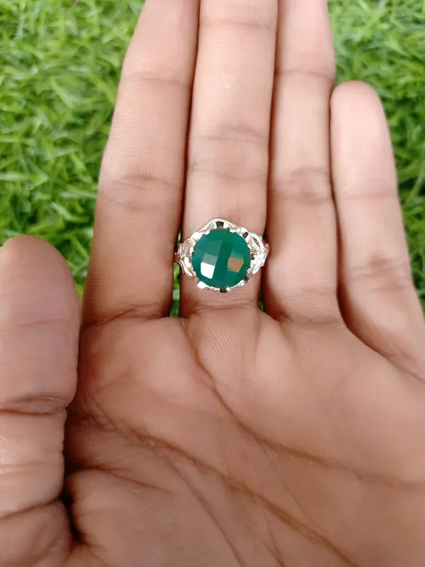 Silver_&_Green_Sterling_Silver_925_Premium_&_Elegant_Boho_Ring_For_Girls_&_Women