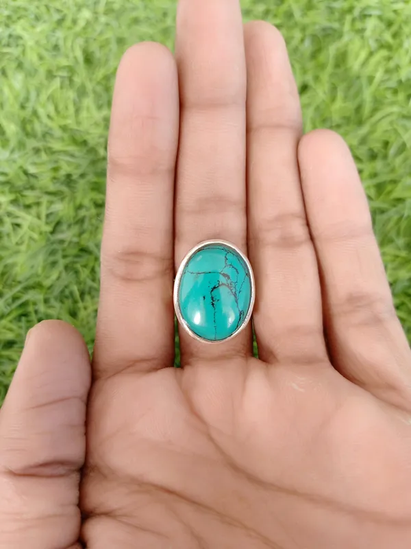 Silver_&_Blue_Sterling_Silver_925_Premium_&_Elegant_Boho_Ring_For_Girls_&_Women
