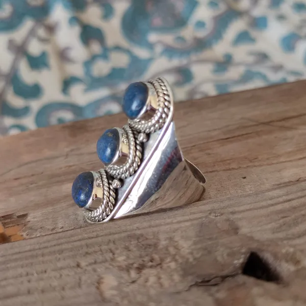 Silver_&_Blue_Sterling_Silver_925_Premium_&_Elegant_Boho_Ring_For_Girls_&_Women