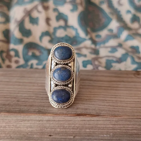 Silver_&_Blue_Sterling_Silver_925_Premium_&_Elegant_Boho_Ring_For_Girls_&_Women