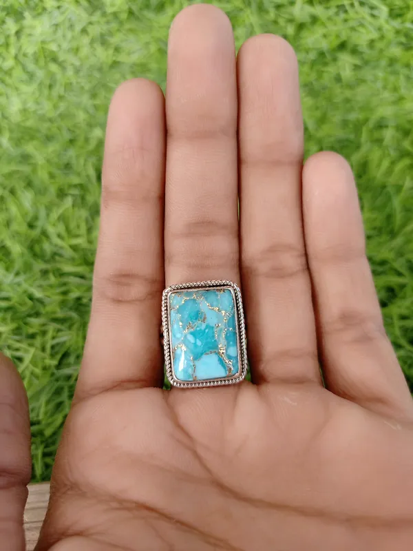 Silver_&_Blue_Sterling_Silver_925_Premium_&_Elegant_Boho_Ring_For_Girls_&_Women