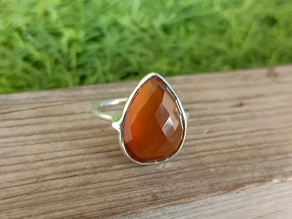 Silver_&_Orange_Sterling_Silver_925_Premium_&_Elegant_Boho_Ring_For_Girls_&_Women