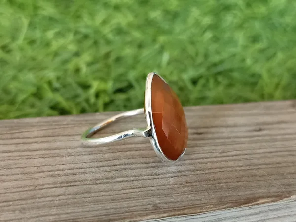 Silver_&_Orange_Sterling_Silver_925_Premium_&_Elegant_Boho_Ring_For_Girls_&_Women