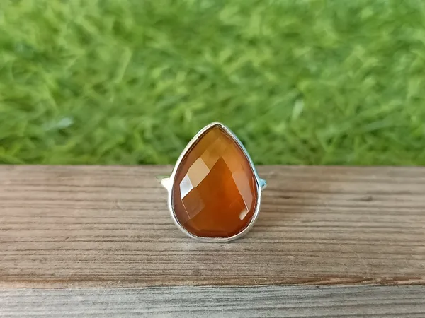 Silver_&_Orange_Sterling_Silver_925_Premium_&_Elegant_Boho_Ring_For_Girls_&_Women