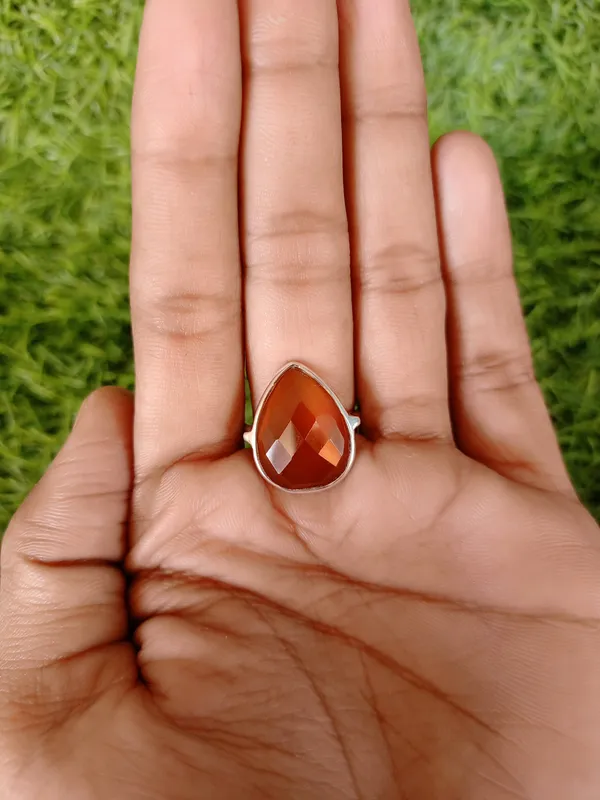 Silver_&_Orange_Sterling_Silver_925_Premium_&_Elegant_Boho_Ring_For_Girls_&_Women