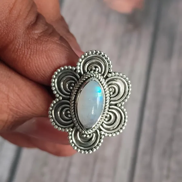 Silver_&_White_With_Blue_Sterling_Silver_925_Premium_&_Elegant_Boho_Ring_For_Girls_&_Women