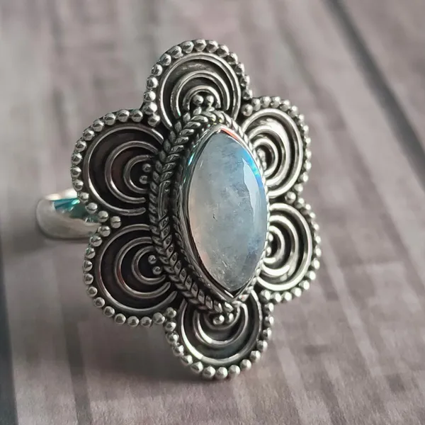 Silver_&_White_With_Blue_Sterling_Silver_925_Premium_&_Elegant_Boho_Ring_For_Girls_&_Women