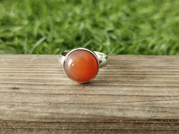 Silver_&_Orange_Sterling_Silver_925_Premium_&_Elegant_Boho_Ring_For_Girls_&_Women