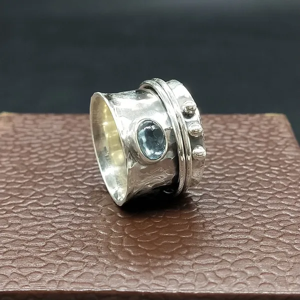 Silver_&_Aqua_Blue_Sterling_Sillver_925_Premium_&_Elegant_Handmade_Ring_For_Girls_&_Women