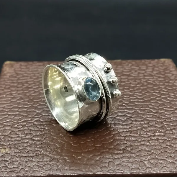 Silver_&_Aqua_Blue_Sterling_Sillver_925_Premium_&_Elegant_Handmade_Ring_For_Girls_&_Women