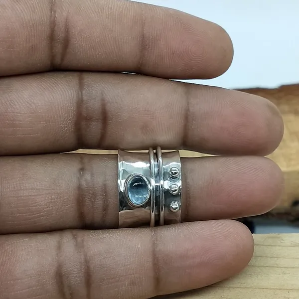 Silver_&_Aqua_Blue_Sterling_Sillver_925_Premium_&_Elegant_Handmade_Ring_For_Girls_&_Women