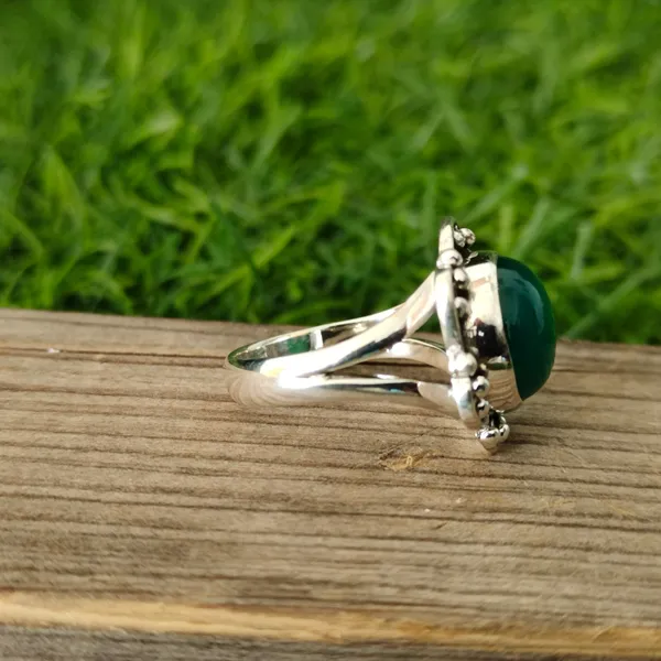 Silver_&_Green_Sterling_Silver_925_Premium_&_Elegant_Boho_Ring_For_Girls_&_Women