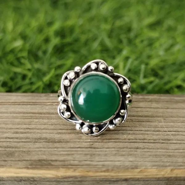Silver_&_Green_Sterling_Silver_925_Premium_&_Elegant_Boho_Ring_For_Girls_&_Women