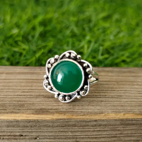 Silver_&_Green_Sterling_Silver_925_Premium_&_Elegant_Boho_Ring_For_Girls_&_Women