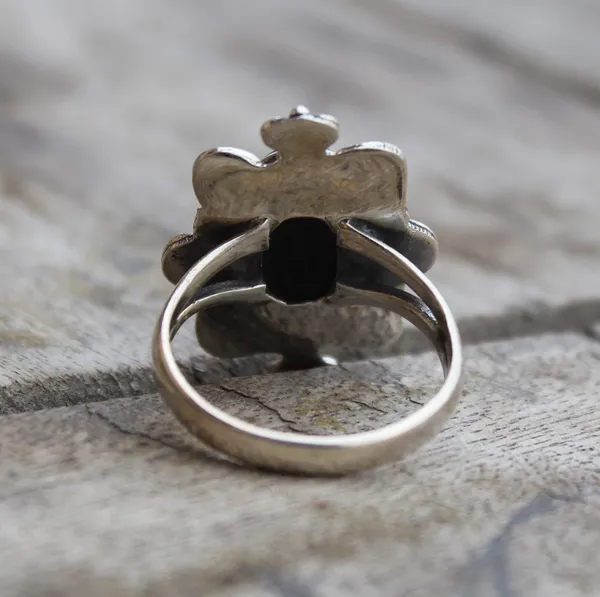 Silver_&_Black_Sterling_Silver_925_Premium_&_Elegant_Boho_Ring_For_Girls_&_Women