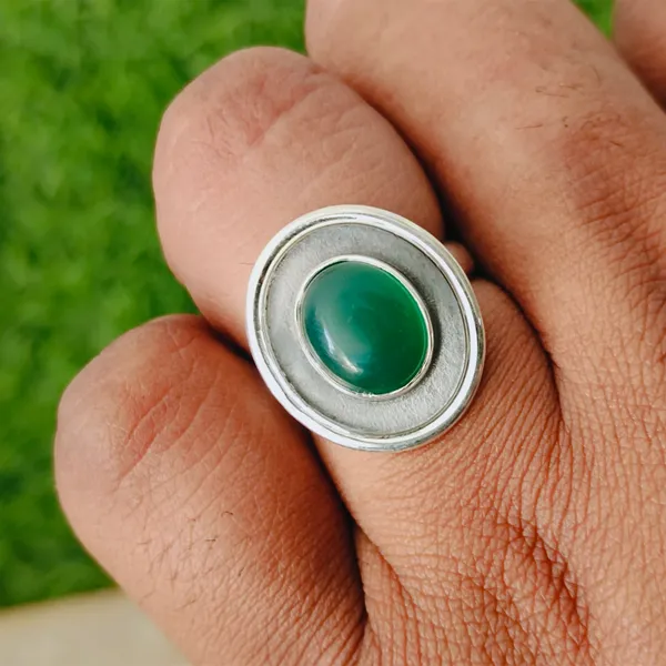 Silver_&_Green_Sterling_Silver_925_Premium_&_Elegant_Boho_Ring_For_Girls_&_Women