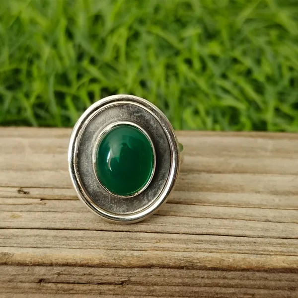 Silver_&_Green_Sterling_Silver_925_Premium_&_Elegant_Boho_Ring_For_Girls_&_Women