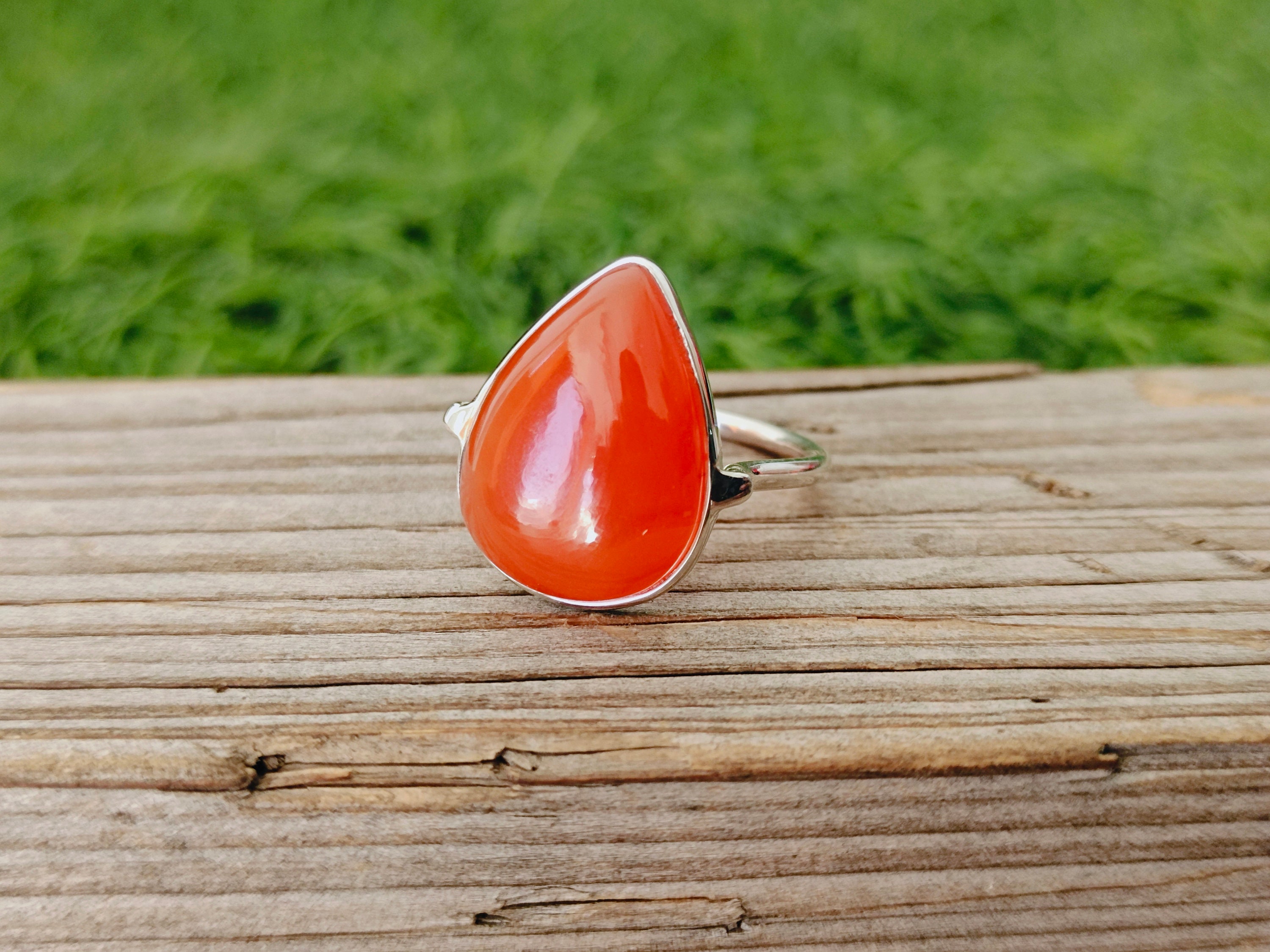 Silver_&_Orange_Sterling_Silver_925_Premium_&_Elegant_Boho_Ring_For_Girls_&_Women