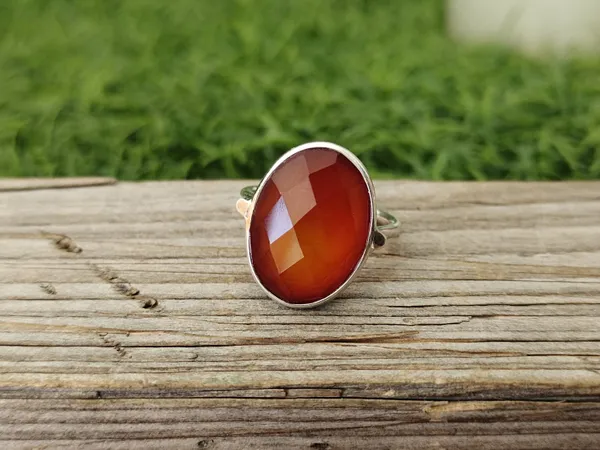 Silver_&_Orange_Sterling_Silver_925_Premium_&_Elegant_Boho_Ring_For_Girls_&_Women