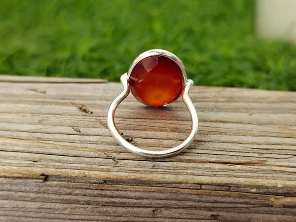 Silver_&_Orange_Sterling_Silver_925_Premium_&_Elegant_Boho_Ring_For_Girls_&_Women