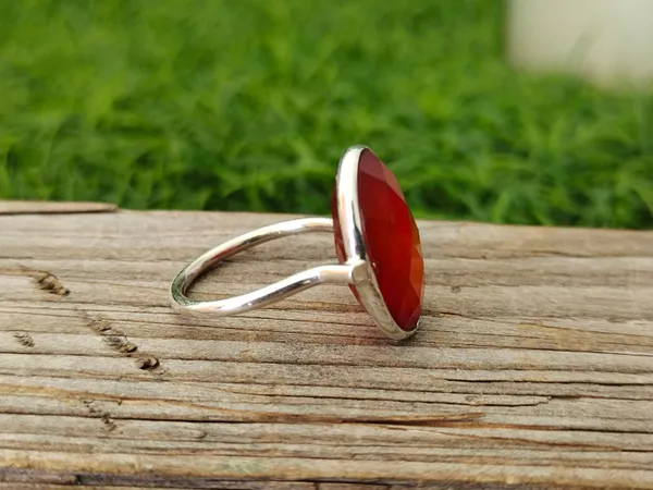 Silver_&_Orange_Sterling_Silver_925_Premium_&_Elegant_Boho_Ring_For_Girls_&_Women